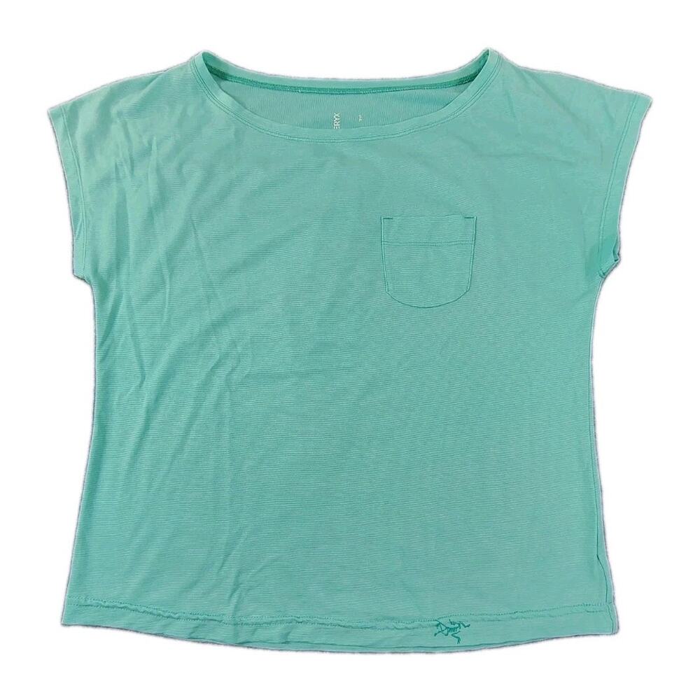 Arc'teryx Ardena Top Womens S Turquoise SS Boat Neck Lightweight Active Outdoor